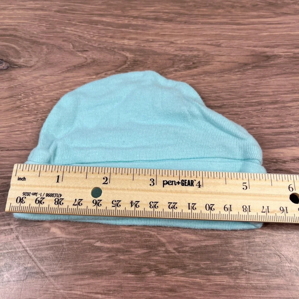 Carter's Luvable Friends Beanie Hat Baby NB 0-3M Blue White Monkey Airplane 3pk